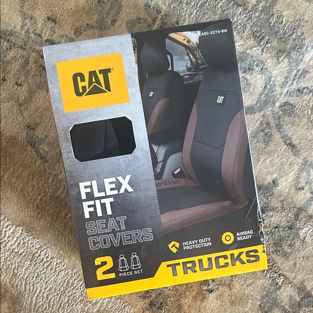 Caterpillar Flex Fit Seat Covers - Black and Brown